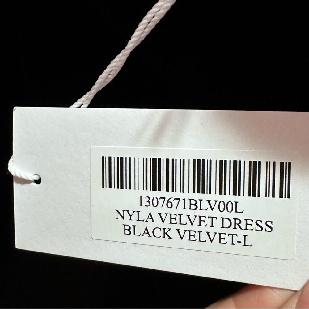 Reformation Black Velvet Halter Dress-  Sz L - Picture 14 of 16